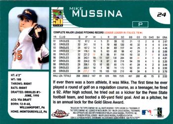 2001 Topps Chrome #24 Mike Mussina Back