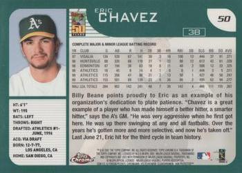 2001 Topps Chrome #50 Eric Chavez Back