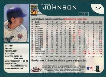 2001 Topps Chrome #57 Randy Johnson Back