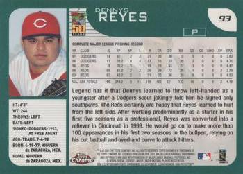 2001 Topps Chrome #93 Dennys Reyes Back