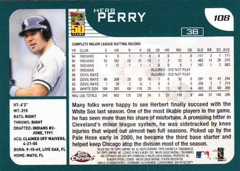 2001 Topps Chrome #108 Herb Perry Back