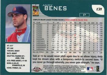 2001 Topps Chrome #131 Andy Benes Back