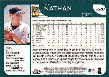 2001 Topps Chrome #228 Joe Nathan Back