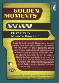 2001 Topps Chrome #310 Hank Aaron Back