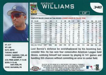 2001 Topps Chrome #348 Bernie Williams Back