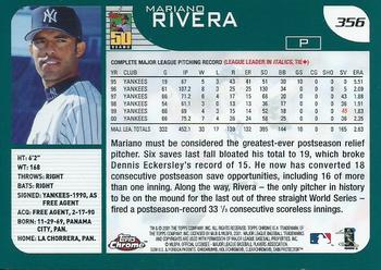 2001 Topps Chrome #356 Mariano Rivera Back
