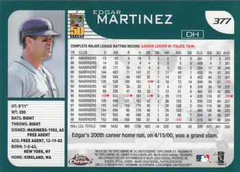 2001 Topps Chrome #377 Edgar Martinez Back