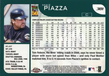 2001 Topps Chrome #381 Mike Piazza Back