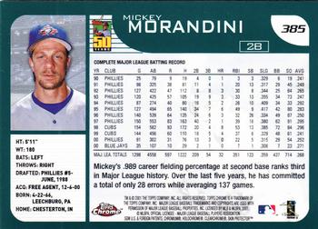 2001 Topps Chrome #385 Mickey Morandini Back