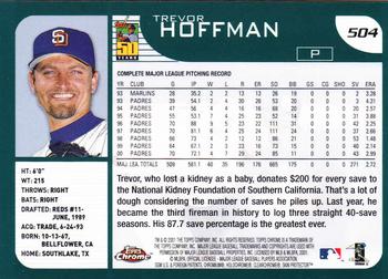 2001 Topps Chrome #504 Trevor Hoffman Back