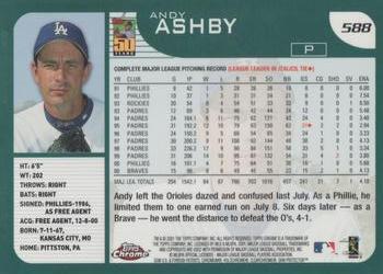 2001 Topps Chrome #588 Andy Ashby Back