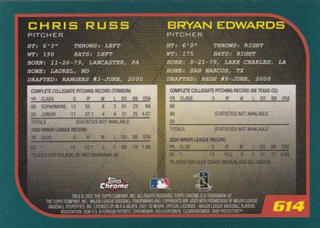 2001 Topps Chrome #614 Chris Russ / Bryan Edwards Back