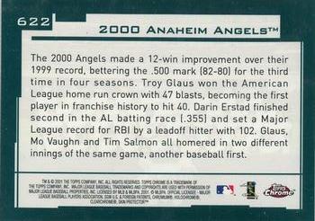 2001 Topps Chrome #622 Anaheim Angels Back