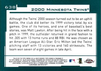 2001 Topps Chrome #638 Minnesota Twins Back
