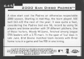 2001 Topps Chrome #645 San Diego Padres Back