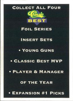 1993 Classic Best Elizabethton Twins #27 Classic Best Ad Card Back