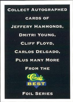 1993 Classic Best Eugene Emeralds #28 Classic Best Ad Card Back