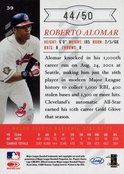 2003 Leaf Limited - Gold Spotlight #39 Roberto Alomar Back