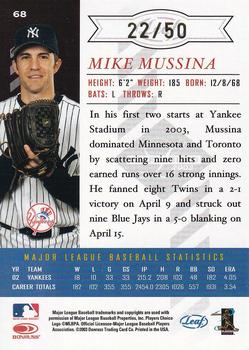 2003 Leaf Limited - Gold Spotlight #68 Mike Mussina  Back