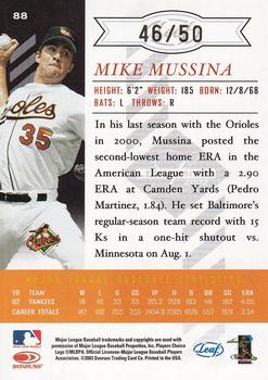2003 Leaf Limited - Gold Spotlight #88 Mike Mussina Back