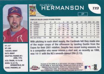 2001 Topps Traded & Rookies - Chrome #T19 Dustin Hermanson Back