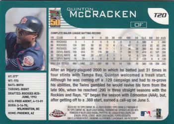 2001 Topps Traded & Rookies - Chrome #T20 Quinton McCracken Back