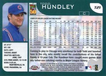2001 Topps Traded & Rookies - Chrome #T21 Todd Hundley Back