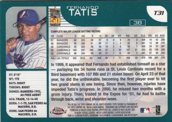 2001 Topps Traded & Rookies - Chrome #T31 Fernando Tatis Back