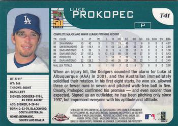 2001 Topps Traded & Rookies - Chrome #T41 Luke Prokopec Back