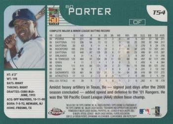 2001 Topps Traded & Rookies - Chrome #T54 Bo Porter Back
