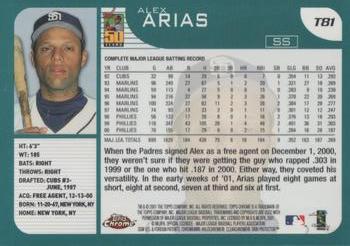 2001 Topps Traded & Rookies - Chrome #T81 Alex Arias Back