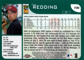 2001 Topps Traded & Rookies - Chrome #T96 Tim Redding Back
