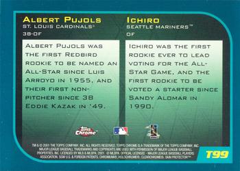 2001 Topps Traded & Rookies - Chrome #T99 Ichiro Suzuki / Albert Pujols Back