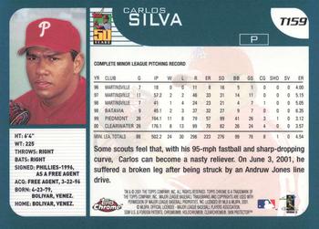 2001 Topps Traded & Rookies - Chrome #T159 Carlos Silva Back