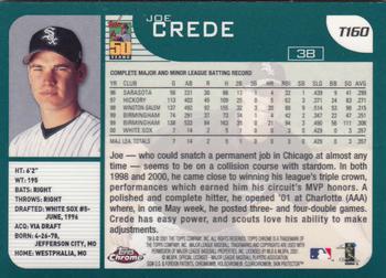 2001 Topps Traded & Rookies - Chrome #T160 Joe Crede Back