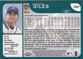 2001 Topps Traded & Rookies - Chrome #T167 Marcus Giles Back