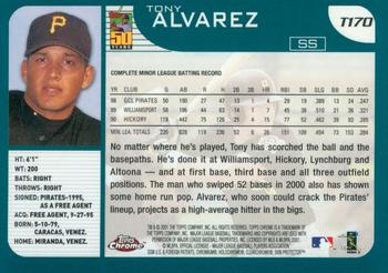 2001 Topps Traded & Rookies - Chrome #T170 Tony Alvarez Back