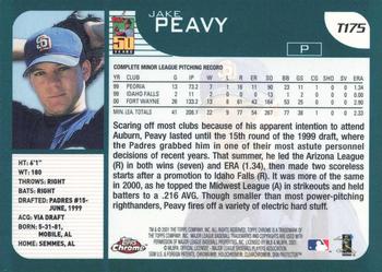 2001 Topps Traded & Rookies - Chrome #T175 Jake Peavy Back