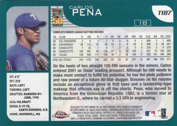 2001 Topps Traded & Rookies - Chrome #T187 Carlos Pena Back