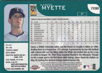 2001 Topps Traded & Rookies - Chrome #T198 Aaron Myette Back