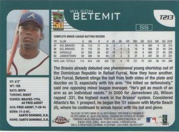 2001 Topps Traded & Rookies - Chrome #T213 Wilson Betemit Back