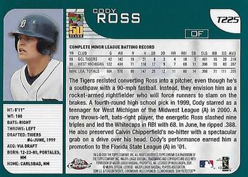 2001 Topps Traded & Rookies - Chrome #T225 Cody Ross Back