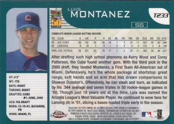 2001 Topps Traded & Rookies - Chrome #T233 Lou Montanez Back