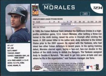 2001 Topps Traded & Rookies - Chrome #T234 Andy Morales Back