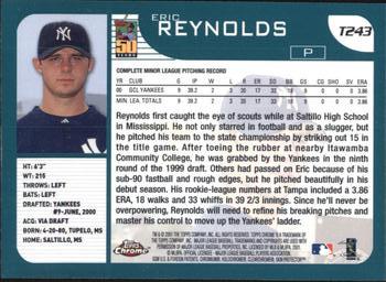 2001 Topps Traded & Rookies - Chrome #T243 Eric Reynolds Back