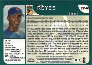 2001 Topps Traded & Rookies - Chrome #T242 Jose Reyes Back