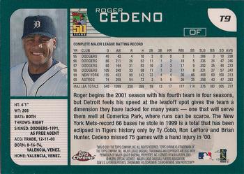 2001 Topps Traded & Rookies - Chrome #T9 Roger Cedeno Back