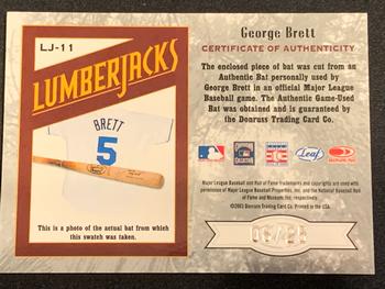 2003 Leaf Limited - Lumberjacks Bat #LJ-11 George Brett Back