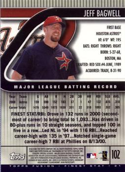 2001 Topps Fusion #102 Jeff Bagwell Back