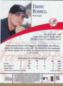 2001 Topps Fusion #134 Danny Borrell Back